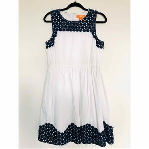 Joe Fresh White Navy Embroidered Dress
